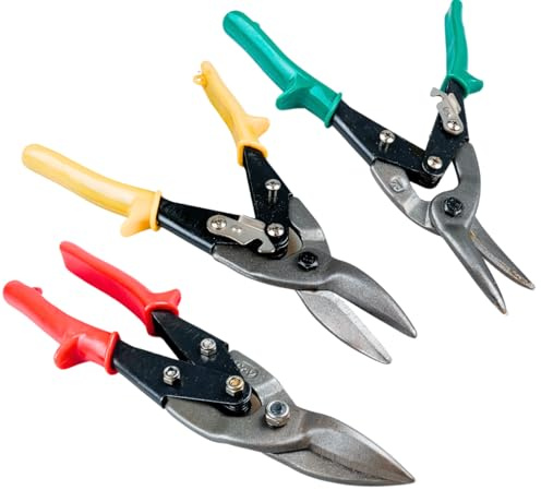 Stalwart 75-4130 Hawk Heavy Duty 3-Piece Aviation Tin Snip Set