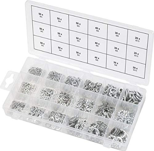 KS Tools 970.0240 Sortiment Zahn-Unterlegscheiben,M3-10, 720-tlg, Farbig, Einheitsgröße