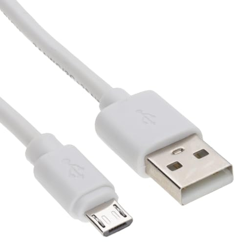 kenable USB 2.0 Kabel A auf Micro B Ladekabel Datenkabel Abgeschirmt Weiß 2m