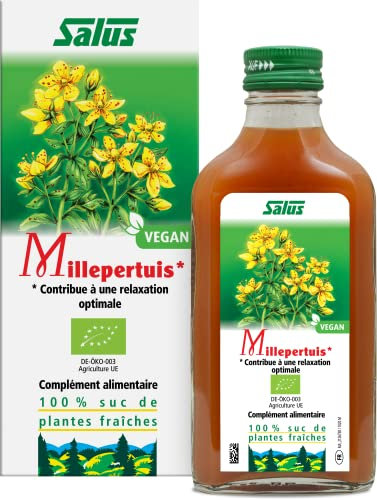 Salus – Millepertuis BIO – Complément Alimentaire à Base de Suc de Millepertuis BIO – Contribue à une Relaxation optimale, à la Bonne Humeur et à un Meilleur Sommeil – Végan – 200 ml