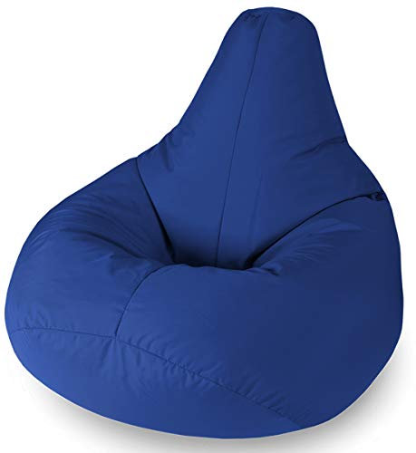 Beautiful Beanbags - Highback Beanbag for Kids - Indoor/Outdoor Lounge Chair - Water Resistant - 35 Inches - Manufactured in UK - Blue