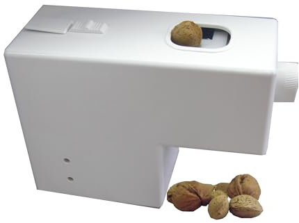 Pelamatic - Máquina Eléctrica para Pelar y Partir Almendras, Nueces y Avellanas | Modos Manual y Automático | Regulador de Tamaño | Fácil de Limpiar, Blanco, Plástico