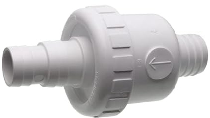 POWERHAUS24® Pool Rückschlagventil für Sandfilteranlagen aus hochwertigem PVC mit universellem Ø 32 mm & 38 mm Schlauchanschluss, wirksamer Rücklaufverhinderer