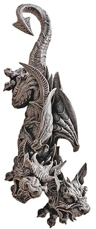 Design Toscano CL4189 dubbel trubbel hängande gargoyle skulptur, gotisk sten