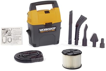 WORKSHOP Wet/Dry Vacs Shop Vacuum WS0301VA 3-Gallon 3.5 Peak HP Portable Wet Dry Vacuum Cleaner with Built-in Dust Pan, Filter, Dust Bag, Expandable Hose, and Attachments for Home and Car Cleaning