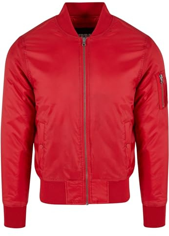 Urban Classics Basic Bomberjacka för män, finns i många olika färger, storlekar S till 5XL, Röd (Fire Red 697), S