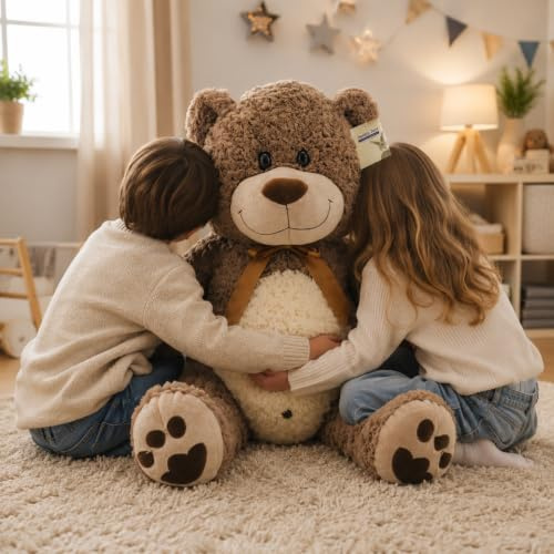 Sweety Toys 3785 XXL Riesen Teddy Teddybär Willi 90 cm | weiches Kuscheltier zum Kuscheln für Jungen & Mädchen