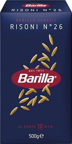 Barilla Pasta Risoni n.26 aus hochwertigem Hartweizen immer al dente, (1 x 500 g) | Pasta aus hochwertigem Hartweizen, immer al dente-Qualität