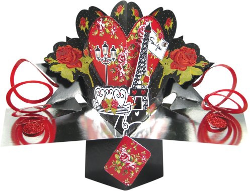 Suki Gifts POP0071 Pop Up Grusskarte Paris Eiffelturm, mehrfarbig