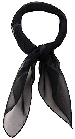 TigerTie Chiffon Nickituch in grau olivegrün schwarz gestreift - Tuch 52 x 52 cm