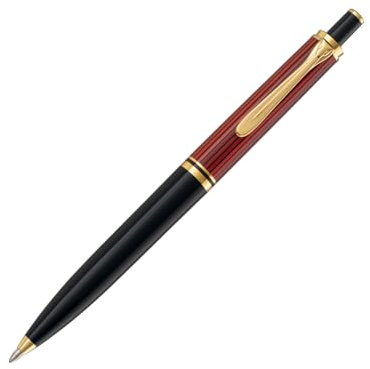 Pelikan Kugelschreiber Souverän 400, Schwarz-Rot, hochwertiger Druckkugelschreiber im Geschenk-Etui, 904995