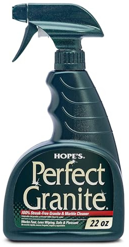 Hope's perfekt granit & marmorrengöringsmedel, 22-ounce, säker, strimmfri, ammoniabri granit rengöringsspray