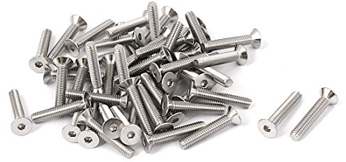 sourcing map 50 Stück M2,5 x 14mm Senkkopfschrauben Innensechskant flach mit Senkkopf Schrauben Flachkopfschrauben | Senkkopf Schrauben Flachkopfschrauben