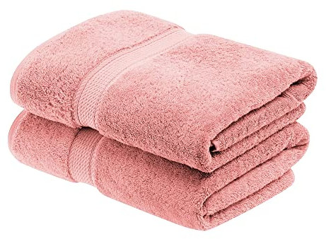 Superior - Set di Asciugamani da Bagno in Cotone Egiziano 900 Grammi, 2 Pezzi, Rosa Baby