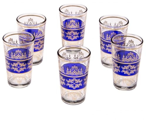 6 verres à thé Orient « Marrakech Bleu » - lot de 6