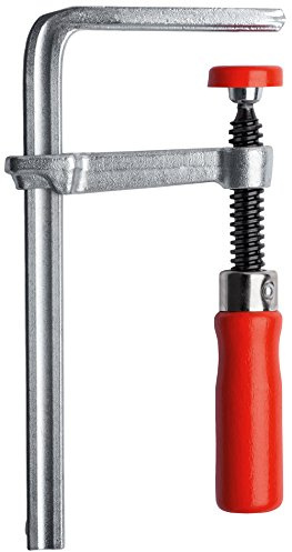 BESSEY GTR16B6 - Morsetto da tavolo interamente in acciaio con capacità di 16,5 cm, profondità 1,5 cm, profondità della gola e forza di serraggio 181,4 kg, rosso/argento