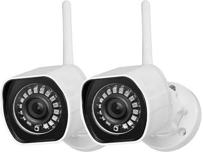 Zmodo Outdoor Security Camera Wireless (2 Pack), 1080p Full HD Home Security Camera System, Works with Alexa and Google Assistant, Silver (ZM-W0002-2)