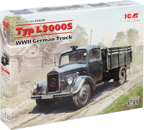 ICM 35420 Modellbausatz Typ L3000S, WWII German Truck, Schwarz, Extra groß