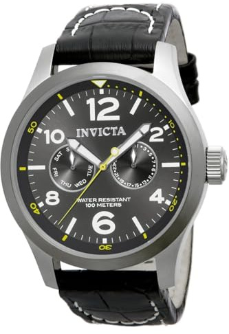 Invicta Herren-Armbanduhr I-Force Chronograph Quarz Leder 14142