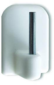 Scheiben-Gardinenhaken - Gardinenhaken selbstklebend für Vitragenstangen - mit extra starker Klebekraft - Weiss - 4 Stück