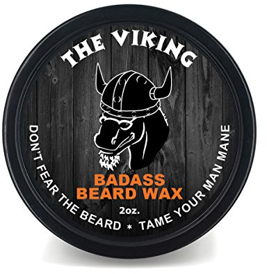 Badass Beard Care Beard Wax For Men - The Viking, 2 oz - Softens Beard Hair, Leaves Your Beard Looking and Feeling More Dense