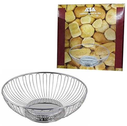 ILSA Cestino Porta Pane Tondo 20cm in Acciaio Inox cestello
