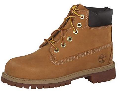 Timberland 6 in Premium Waterproof, Bottes & Bottines Classiques Mixte Enfant, Jaune (Wheat Nubuck), 22 EU