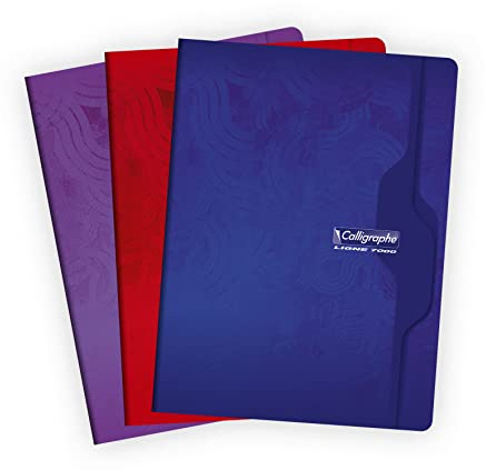 Clairefontaine 7499C - Heft / Schulheft Calligraphe DIN A4+ 24x32 cm, 96 Blatt, kariert, 70g, geheftet, farbig sortiert, 1 Stück