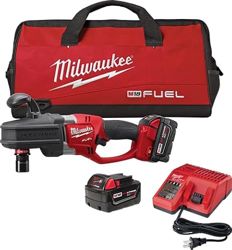 Milwaukee Electric Tool 2708-22 M18 FUEL HOLE HAWG Brushless Right Angle Drill Kit, 18 V, Lithium-Ion, 1/2 Quick-Lock, Keyless Chuck
