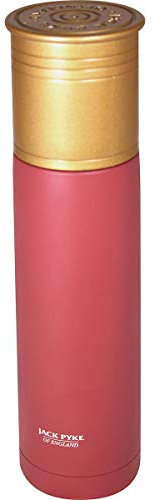 JACK PYKE Edelstahl Thermosflasche 500 ml Patronenform, Isolierflasche hält Getränke 8 Stunden heiß & kalt, Thermo Trinkflasche mit Druckknopf-Ausgießer & matter Oberfläche für Camping, Jagd - Rot
