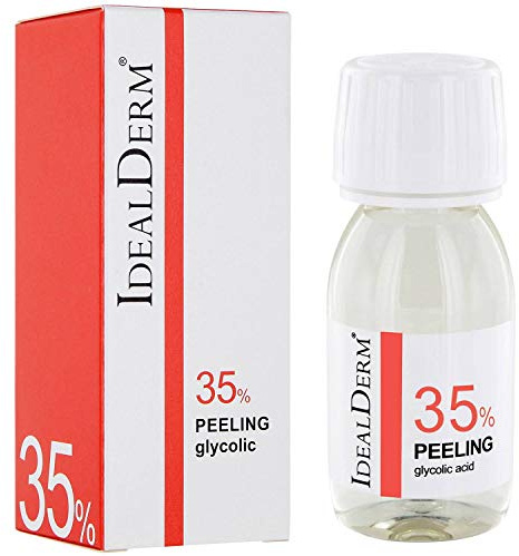 35% PEELING glycolic: leichte Akne, Psoriasis, Sonnenflecken, Photoaging. Reduziert Falten & Mimikfältchen. Erhöht Feuchtigkeitsdepot. Neue Kollagendepots werden gebildet. Zellerneuerung.