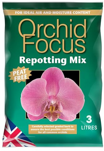 Orchid Focus Repotting Mix, 3L - Growth Technology Orchid Potting Mix for Orchid Plants - Peat-Free Orchid Potting Mix - Orchid Compost For Repotting Pants - Professional Grade Orchid Bark