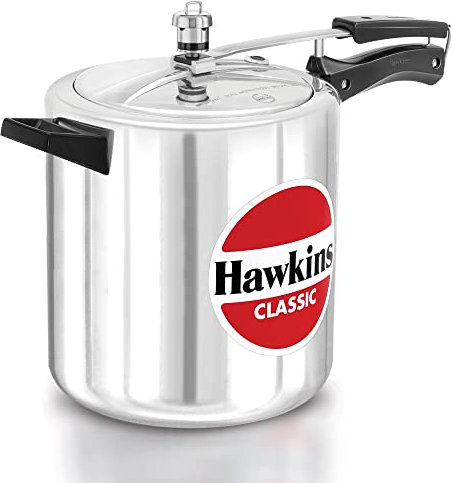 Hawkins Classic 8 Litre Pressure Cooker, Tall Design Cooker, Big Cooker, Silver (CL8T)