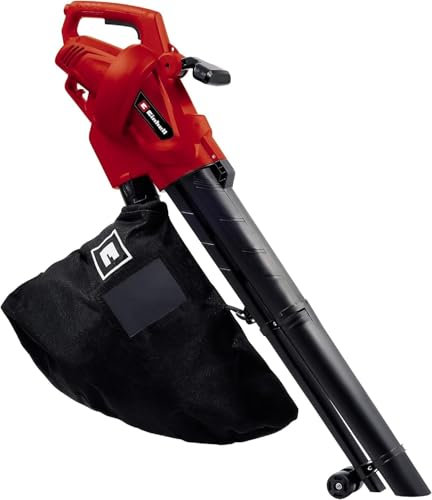 Einhell GC-EL 2500 E Soffiatore aspiratore elettrico (230-240 V, 2500 W, velocità aria max 240 km/h, portata aria max 650mq/h, capacità sacco 40l, tritura foglie 10 a 1, con ruote, incl. tracolla)