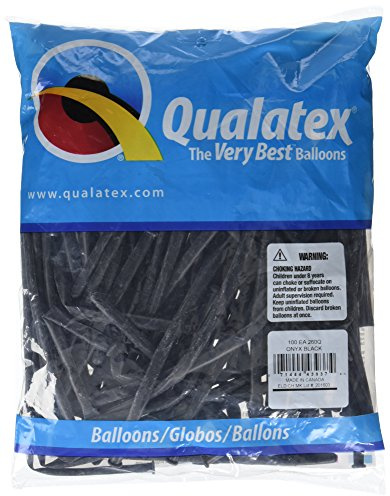 Qualatex 43937 260QONYX Ballons à modeler ou tordre 100 CT Noir