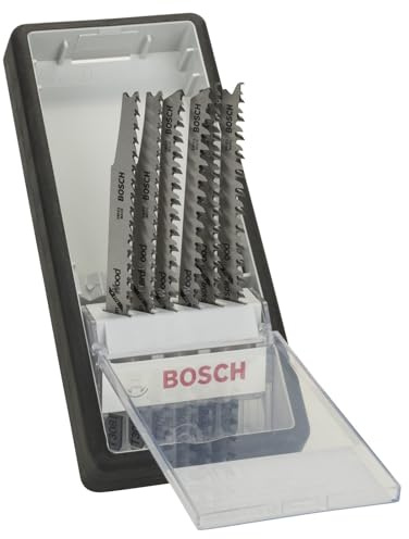 Bosch Accessories Robust Line / 2607010572 Coffret de lames pour scie sauteuse 6 pièces Bois Tige en T