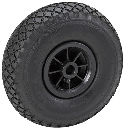 Metafranc Luftrad Ø 260 mm - PVC-Felge - Typ 3.00 - 4 - 150 kg Tragkraft - Gleitlager / Komplettrad mit Felge / Sackkarrenrad / Sackkarrenreifen / Ersatzrad / 810140 schwarz