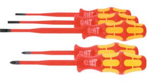 Wera - Set di 5 cacciaviti da elettricista, completamente isolati, a taglio e Phillips