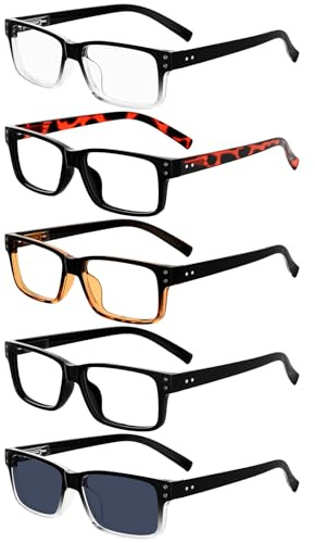 Eyekepper 5 stueck Klassische Federn-Scharnier Lesebrille Sonne Lesebrille