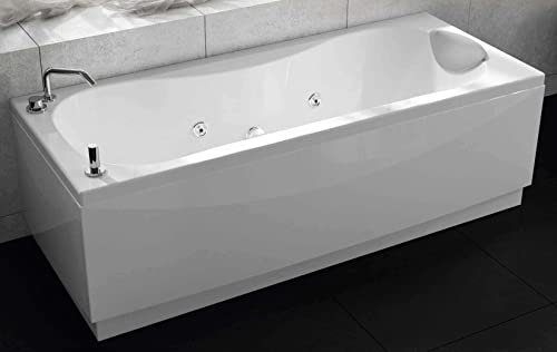 Novoalugas Calypso - Vasca da bagno plus 170x70 destra aerato rubinetteria bianco 3 pannello