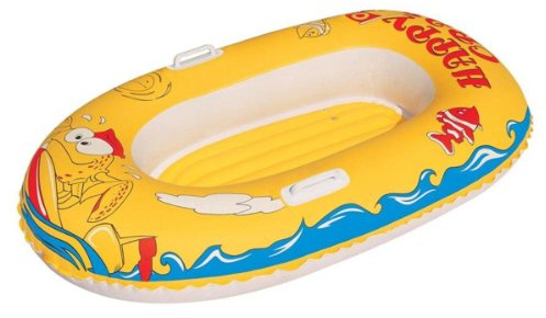 BESTWAY - Aufblasbares Boot - Tropical Crew - 34009 - Grün - PVC - 110 cm x 64 cm - Kinderspielzeug - Schwimmring - Outdoor-Spiel - Strandspiel - Segeln - Pool - Meer - Ab 3 Jahren