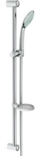 GROHE Euphoria 110 Duo Ensemble de Douche (Pommeau de Douche 2 jets, Barre 60cm, Flexible 1.75m, Tablette), Chromé, 27230001
