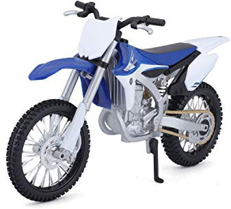 Bauer Spielwaren 2049744 Maisto Yamaha YZ450F: Originalgetreues Motorradmodell 1:12, mit beweglichem Ständer, Federung und frei rollenden Rädern, 17 cm, blau (5-13021), Mittel