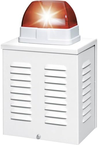 ABUS Draht-Kombisignalgeber optisch-akustisch – Außensirene mit 110 dB Schalldruck, rotes Blitzlicht, Sabotageschutz, wetterfest, für Alarmanlagen – Modell SG1650
