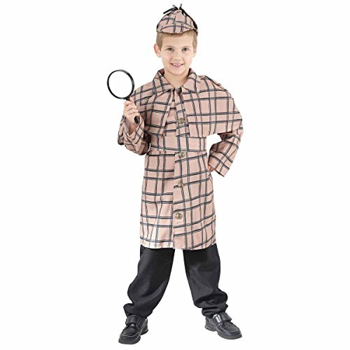 Pojkens beige detektivkostym set (medelstorlek) – charmig design, perfekt för Halloween, världsbokens dag, historiska, temafester och mer