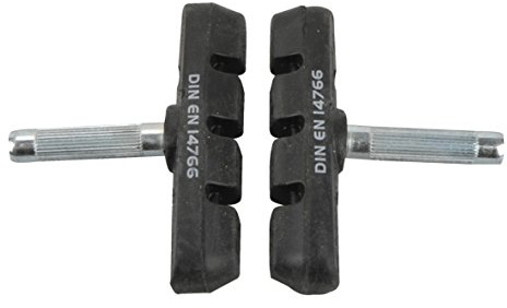 Fischer Scarponi Freno, pastiglie dei Freni, per Freni a V e Freni Cantilever, Adatti per Biciclette ed e-Bike, DIN EN 14766, 2 Pezzi, Nero