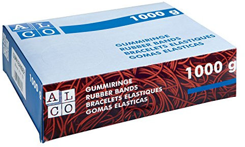 ALCO-Albert 762 Gummibänder, 150 x 4 mm, 1 kg, rot