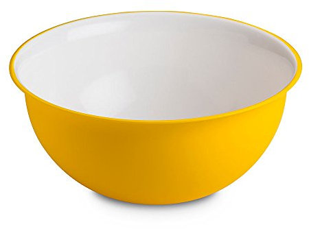 omada Design Ensaladera de 3.5 litros, Medidas: 26.5 x h 12 cm Blanco interior, coloreado en el exterior, en plástico y antibacteriano, Adecuado para MICROONDAS e irrompible, para cocina.