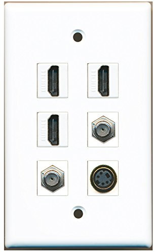 Riteav – 3 HDMI 2 cavo coassiale tv- F-Type 1 porta S-Video Wall Plate