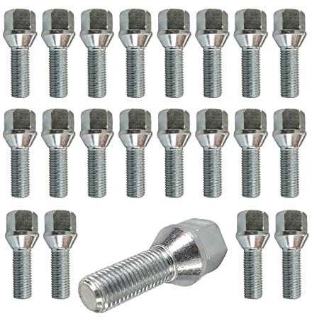 TRACER 20 Bulloni ruota Bulloni ruota M12 x 1,25 28mm cintura conica 60° compatibile con Peugeot